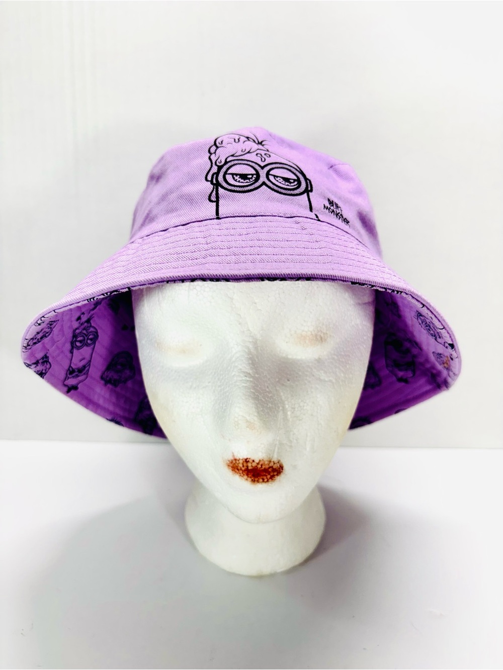 Minions X Buff Monster 2023 Collab Purple Bucket Hat Illumination BELLO! Rare!